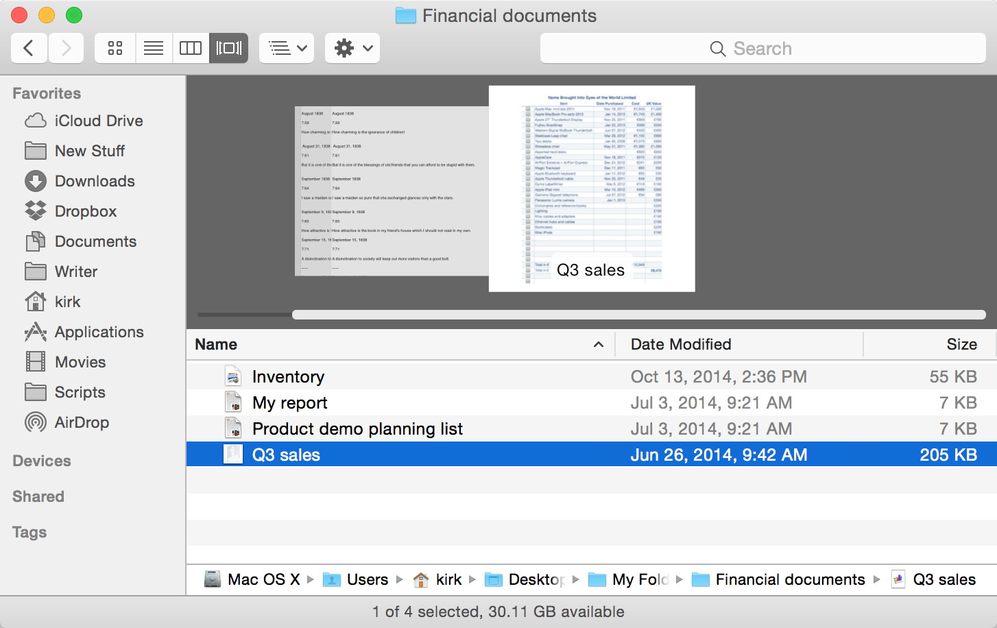 Mac key for text document navigation